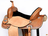 Flex Tree Western Horse Saddle In American Leather Barrel Trail Hilason