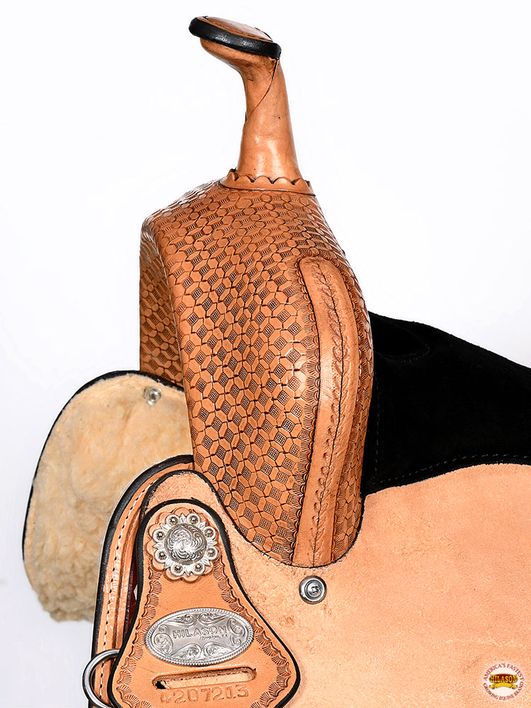 HILASON Flex Tree Western Horse Saddle in American Leather Barrel Trail | for Horses