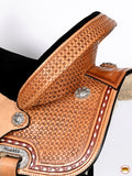 Flex Tree Western Horse Saddle In American Leather Barrel Trail Hilason