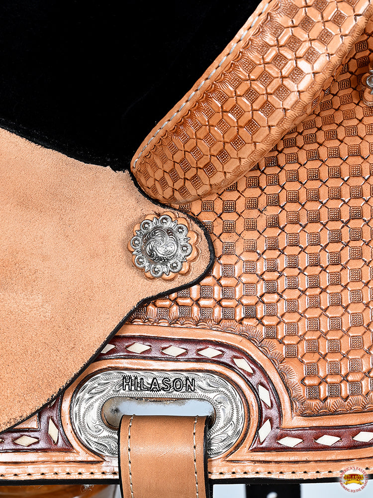 HILASON Flex Tree Western Horse Saddle in American Leather Barrel Trail | for Horses
