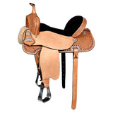 Flex Tree Western Horse Saddle In American Leather Barrel Trail Hilason