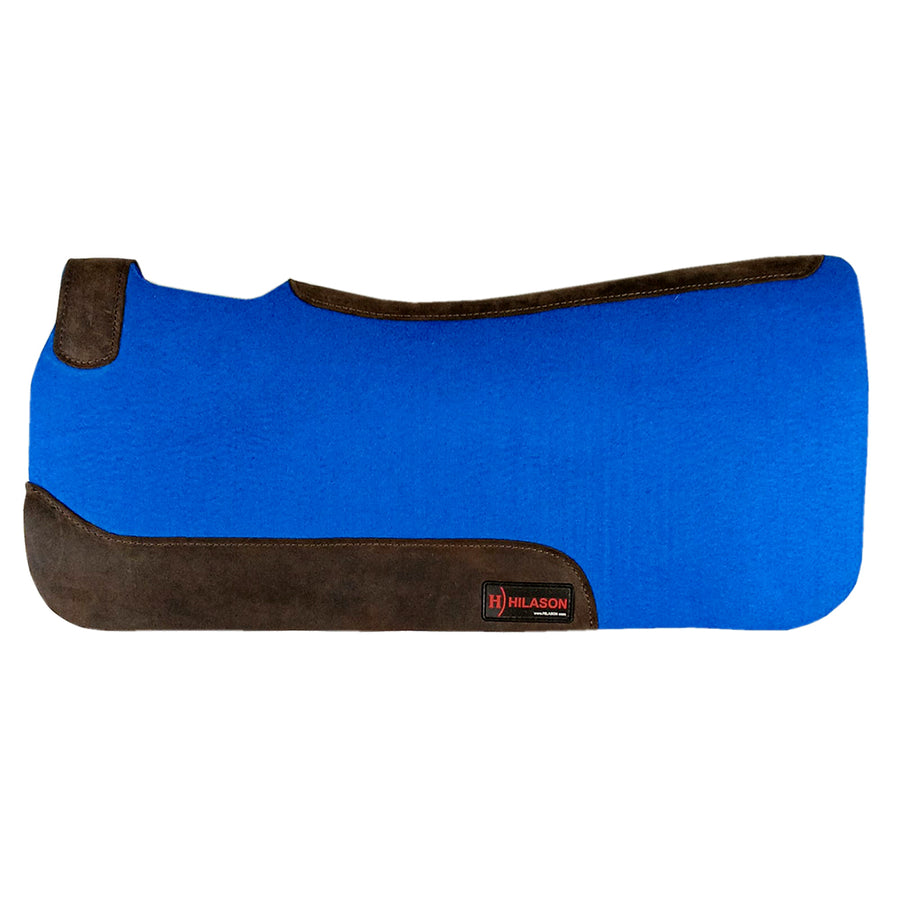 HILASON Western Wool Felt Horse Saddle Pad W/ Distressed Wear Leather | for Horses
