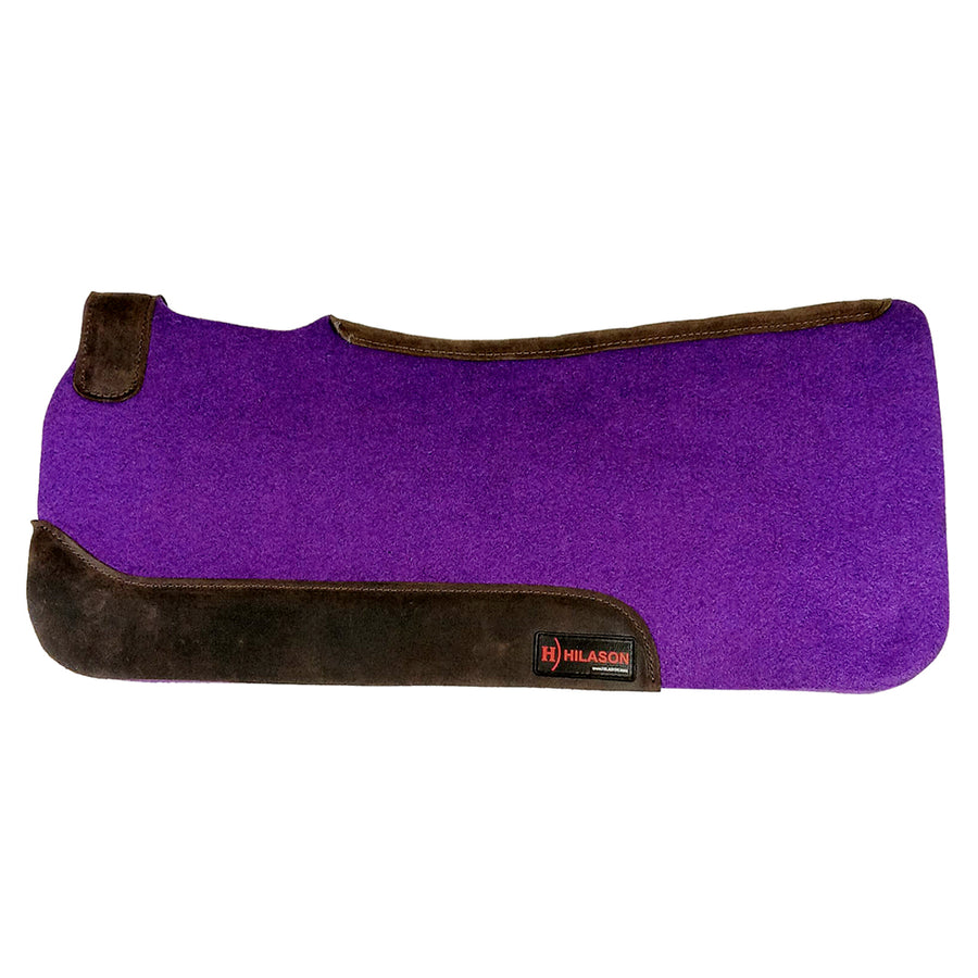 HILASON Western Wool Felt Horse Saddle Pad W/ Distressed Wear Leather | for Horses
