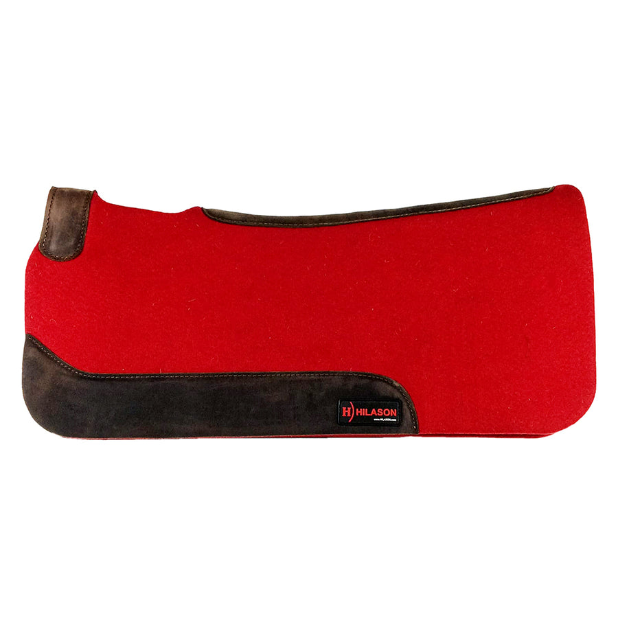 HILASON Western Wool Felt Horse Saddle Pad W/ Distressed Wear Leather | for Horses