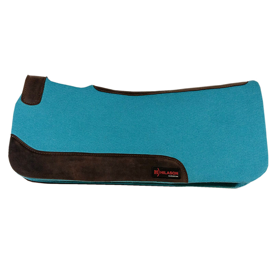 HILASON Western Wool Felt Horse Saddle Pad W/ Distressed Wear Leather | for Horses