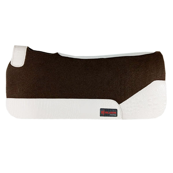 32X30 In Hilason Western Felt Horse Saddle Pad with Croc Leather Border - Uhorse