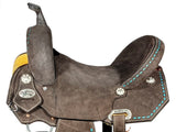 Hilason Western Horse Barrel Racing Wooden Tree American Leather Saddle