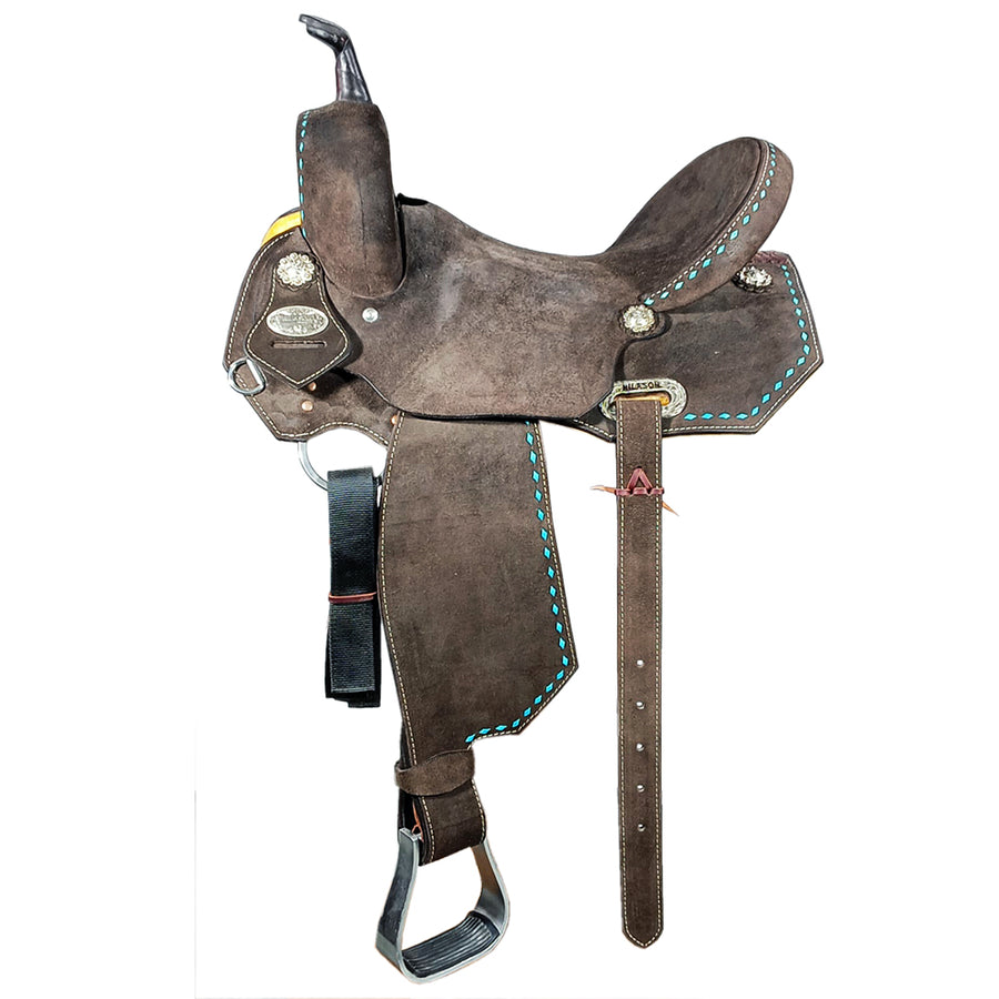 Hilason Flex Tree Western Horse Saddle American Leather Trail Barrel - Uhorse