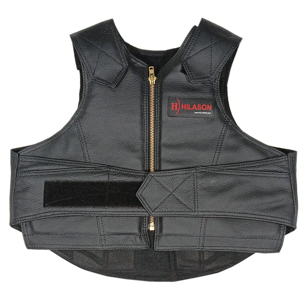 Hilason Bull Riding Rodeo Genuine Leather Vest Safety Protective Gear Equipment - Uhorse