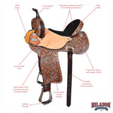 Hilason Western Horse Barrel Racing Wooden Tree American Leather Saddle