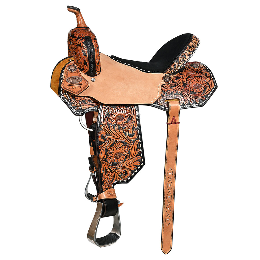 15 In Hilason Western Horse Barrel Racing Wooden Tree American Leather Saddle - Uhorse