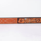 American Darling Floral Hand Carved Men & Women Genuine American Leather Belt Brown / Gray Gorgeous Hand Tooled