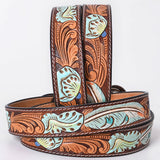 American Darling Floral Hand Carved Men & Women Genuine American Leather Belt Brown Gorgeous Hand Painted & Tooled