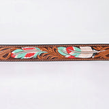 American Darling Floral Hand Carved Men & Women Genuine American Leather Belt Brown Gorgeous Hand Painted & Tooled