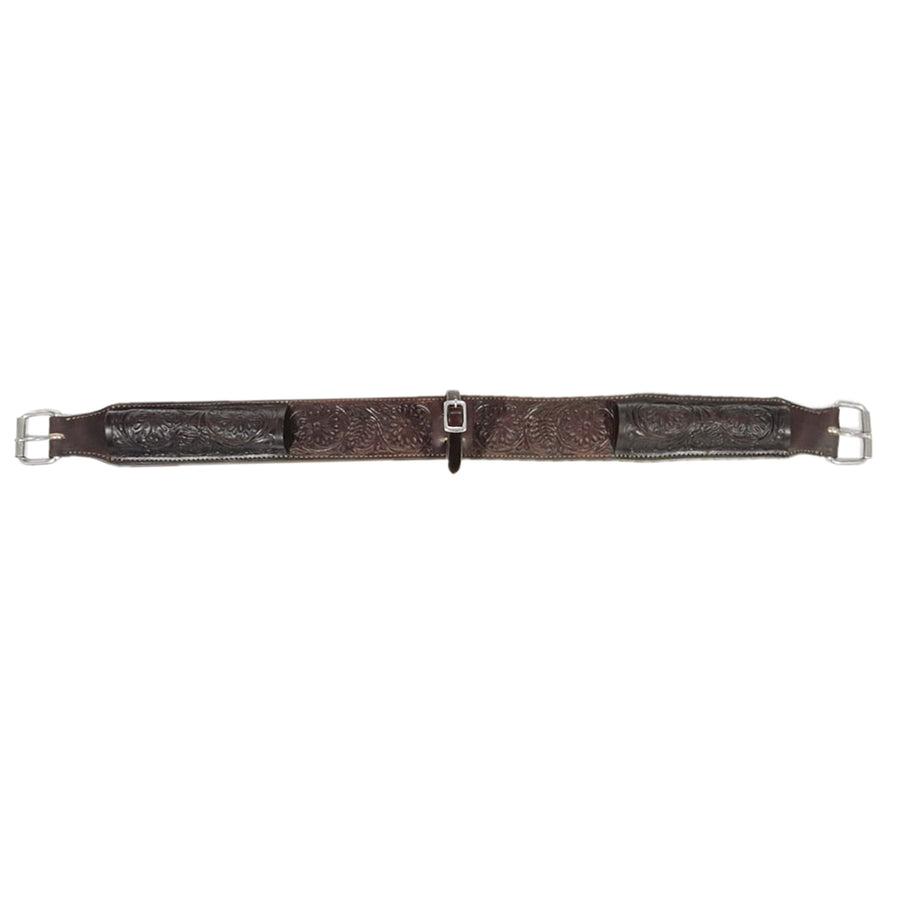 40 In HILASON Western Horse Saddle Cinch Girth Genuine Leather Gorgeous Hand Tooled and Carved Stainless Steel - Uhorse