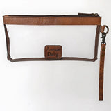 American Darling Wristlet Bag, Hand-Tooled Floral Genuine Leather Western Travel Clutch with YKK Zipper and Wrist Strap