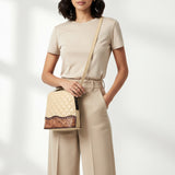 American Darling Western Cross Body Bag Handcrafted from Quilted & Hand-Tooled Genuine Leather | Floral Carved Accent, Buckstitch & YKK Zipper