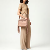 American Darling Black Genuine Leather Crossbody Bag with Hand-Tooled Panel, Fringe Accents, Durable Strap & YKK Zipper