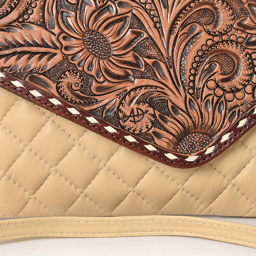 American Darling Wallet Genuine Western Leather Women Bag | Handbag Purse Hand Tooled Travel Jewelry Case