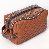 American Darling Toiletry Hand Tooled Genuine Leather Western Women Bag Handbag | Purse for