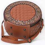 ADBG1684 Canteen Hand Tooled Genuine Western Leather Women Bag