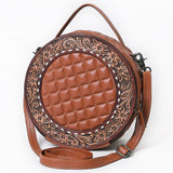 ADBG1684 Canteen Hand Tooled Genuine Western Leather Women Bag