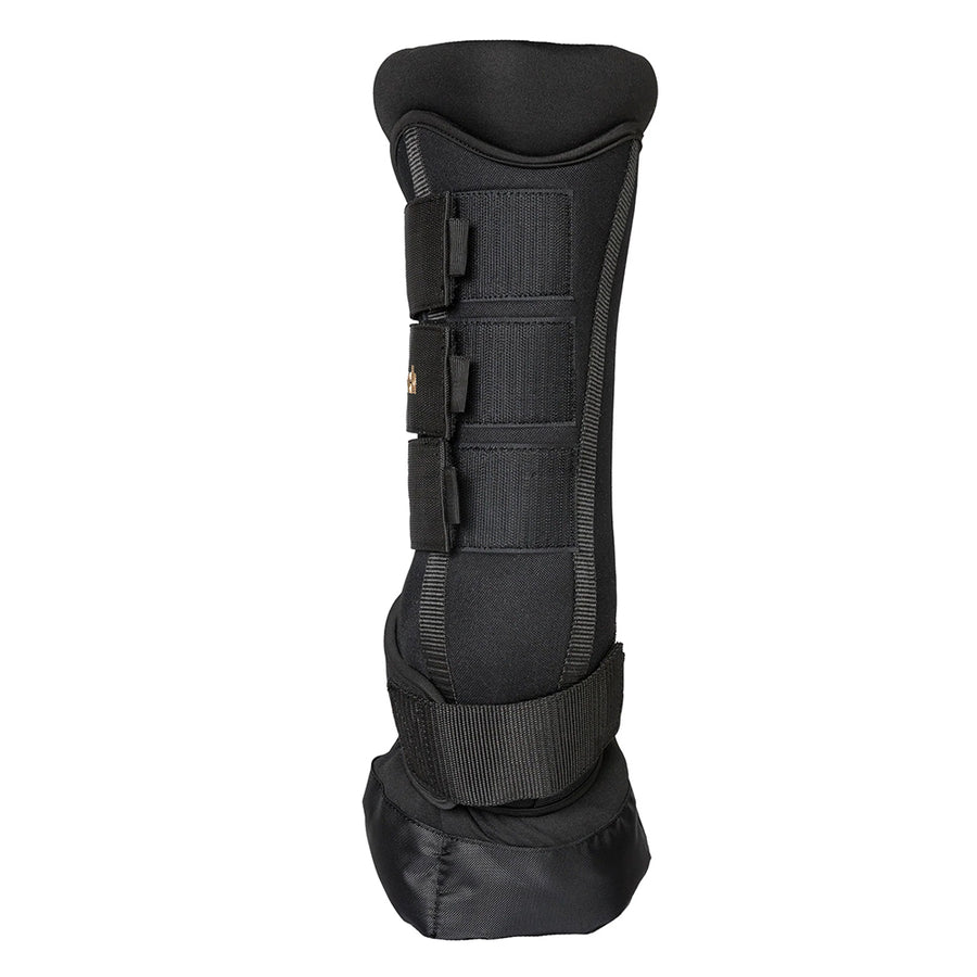 Back On Track Horse Leg Pair Royal Quick Wraps Deluxe Polyester Black Flexible Protective Boots