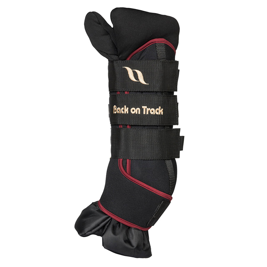 large Back On Track Horse Leg Pair Royal Quick Wraps Deluxe Polyester Black Flexible Protective Boots - Uhorse