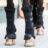 Back On Track Horse Leg Pair Royal Quick Wraps Deluxe Polyester Black Flexible Protective Boots
