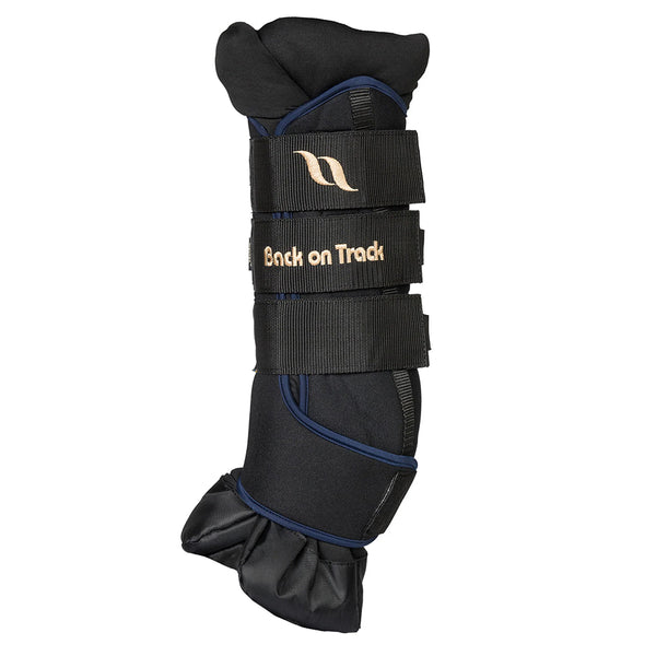 Back On Track Horse Leg Pair Royal Quick Wraps Deluxe Polyester Black Flexible Protective Boots - Hilason