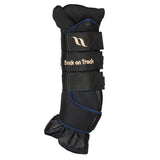 X-Lg Back On Track Horse Leg Pair Royal Quick Wraps Deluxe Polyester Black Flexible Protective Boots - Uhorse