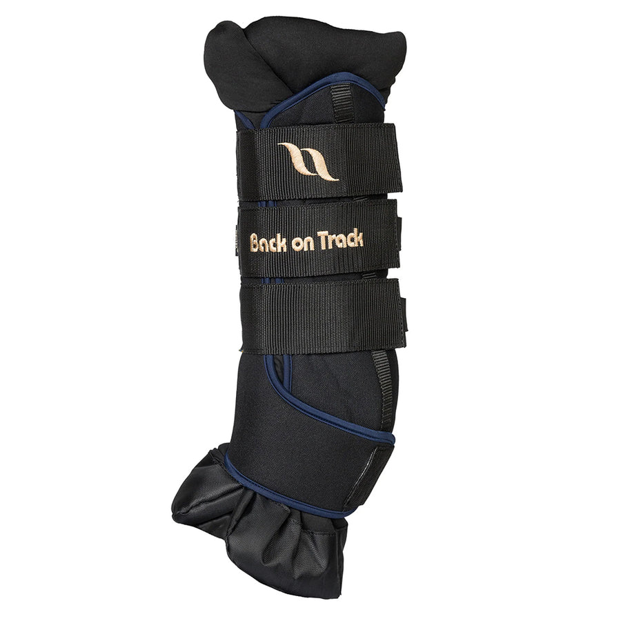 medium Back On Track Horse Leg Pair Royal Quick Wraps Deluxe Polyester Black Flexible Protective Boots - Uhorse