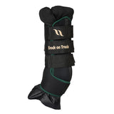 Sml Back On Track Horse Leg Pair Royal Quick Wraps Deluxe Polyester Black Flexible Protective Boots - Uhorse