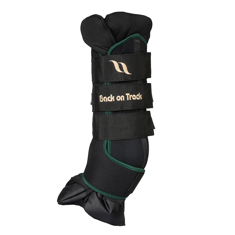 X-Lg Back On Track Horse Leg Pair Royal Quick Wraps Deluxe Polyester Black Flexible Protective Boots - Uhorse