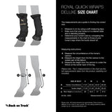Back On Track Horse Leg Pair Royal Quick Wraps Deluxe Polyester Black Flexible Protective Boots