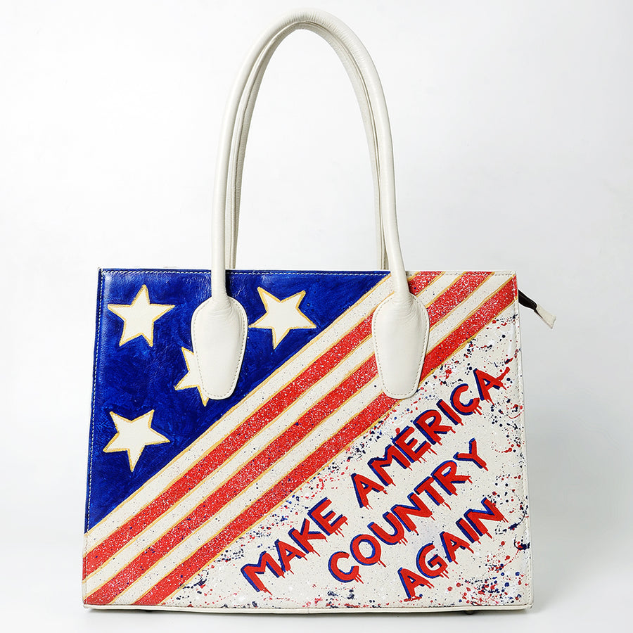 American Darling Tote Bag Beautifully Hand Painted Genuine Leather women