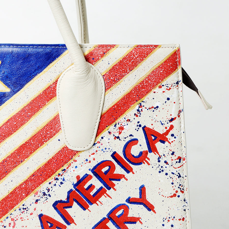 American Darling Tote Bag Beautifully Hand Painted Genuine Leather women