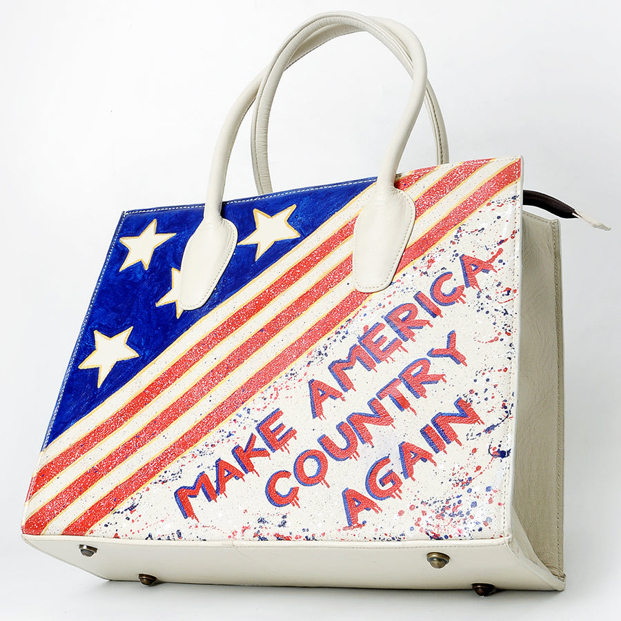 American Darling Tote Bag Beautifully Hand Painted Genuine Leather women