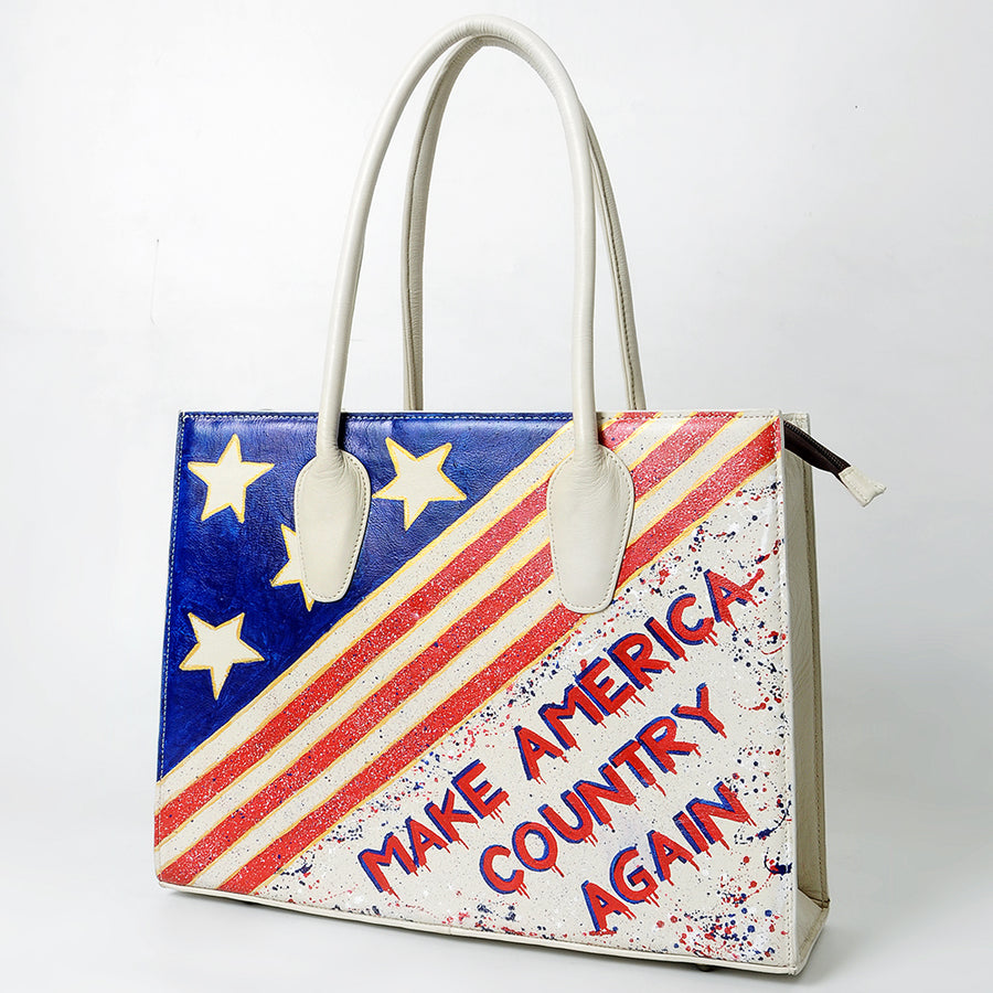 American Darling Tote Bag Beautifully Hand Painted Genuine Leather women bag - Uhorse