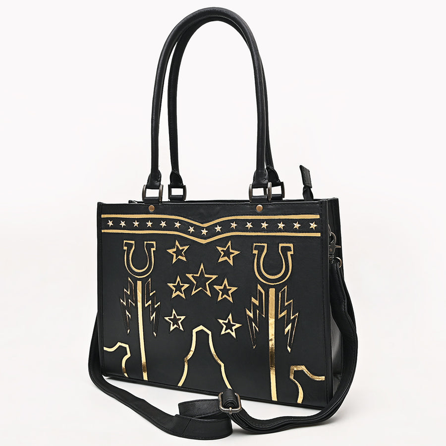 American Darling Western Genuine Leather Tote Bag - Handcrafted Full Grain Leather Carryall - Uhorse