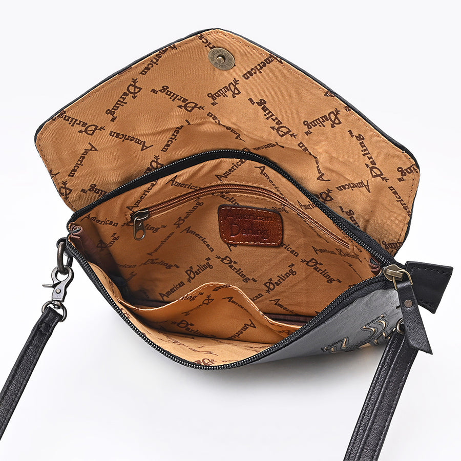 American Darling Envelop Bag, Premium Western Genuine Leather Crossbody with YKK Zipper, Handcrafted Travel Purse for Women