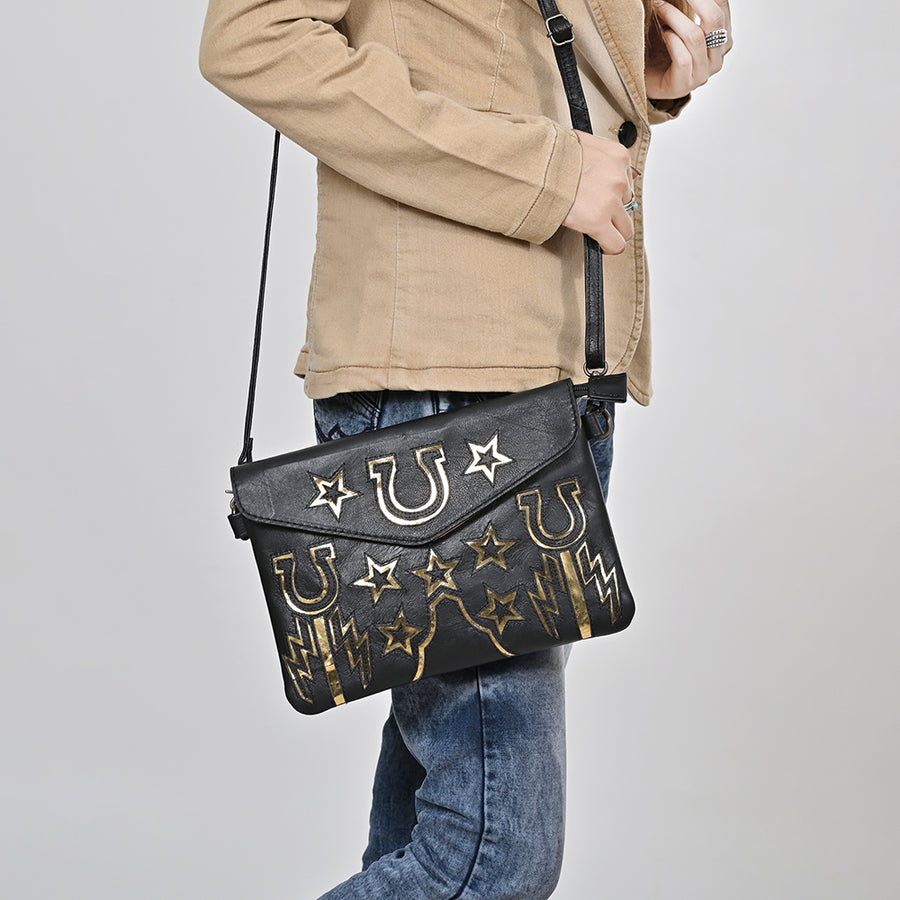 American Darling Envelop Bag, Premium Western Genuine Leather Crossbody with YKK Zipper, Handcrafted Travel Purse for Women