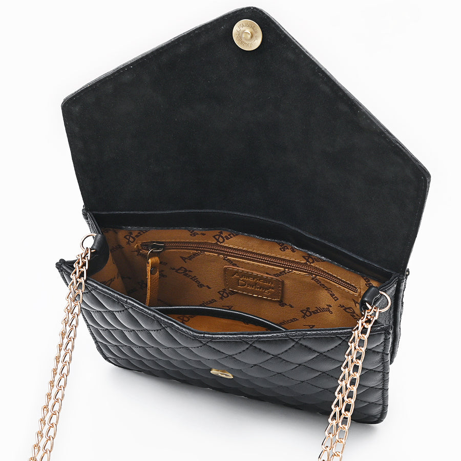 American Darling Quilted Leather Envelope - Hand Tooled Floral Carved Eco-Friendly Vegetable Tanned Full Grain Genuine Leather