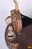 Hilason Western Horse Barrel Flex Tree Trail American Leather Saddle Antique Brown Gorgeous Floral Hand Tooled & Carved