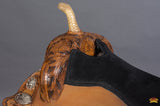 Hilason Western Horse Barrel Flex Tree Trail American Leather Saddle Brown Gorgeous Floral Hand Tooled & Carved