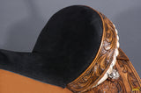 Hilason Western Horse Barrel Flex Tree Trail American Leather Saddle Brown Gorgeous Floral Hand Tooled & Carved