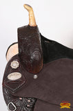 Hilason Western Horse Barrel Flex Tree Trail American Leather Saddle Dark Brown Gorgeous Floral Hand Tooled & Carved