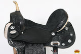 Hilason Flex Tree Western Horse Saddle American Leather Trail Barrel Black With  Floral Hand Carved