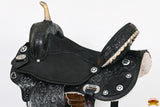 Hilason Flex Tree Western Horse Saddle American Leather Trail Barrel Black With  Floral Hand Carved