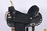 Hilason Western Horse Barrel Flex Tree Trail American Leather Saddle Black Gorgeous Floral Hand Tooled & Carved